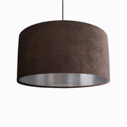 Brown Lampshade in Velvet With Silver Lining
