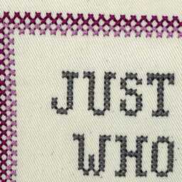 Custom Needlepoint Embroidered Cross Stitch Pillow Personalized Text Cushion - thumbnail 3
