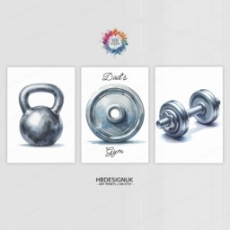Personalised Home Gym Prints - 3 Fitness Posters - Minimalist Line Drawing Design Sports Motivation Poster Athlete Decor Wall Art - thumbnail 1