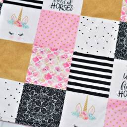 Personalized Baby Blanket-Personalized Unicorn Girl Blanket Minky - Purple Pink Minky Girl-Unicorn Nursery - thumbnail 3