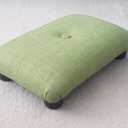Lime Green Foot Stool Handmade Upholstered Ottoman Footrest With Button. L - thumbnail 4