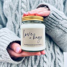 Sending Love & Hugs Personalised Candle Keepsake Gift Set, Thinking Of You, in Our Thoughts - thumbnail 3