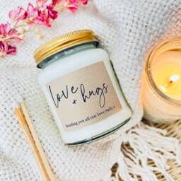 Sending Love & Hugs Personalised Candle Keepsake Gift Set, Thinking Of You, in Our Thoughts - thumbnail 2