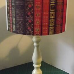 Vintage Book Lampshade Antique Spines, Handmade Light Shade - thumbnail 2