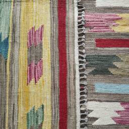 Scandinavian Rug, Handmade Artisan Afghan Swedish Nordic Flatweave Modern Abstract Art Natural Wool Kilim Rug 248x175 cm - thumbnail 3