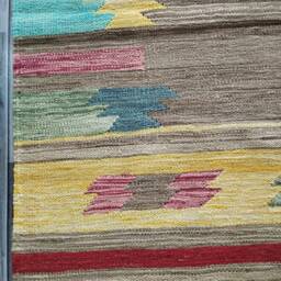 Scandinavian Rug, Handmade Artisan Afghan Swedish Nordic Flatweave Modern Abstract Art Natural Wool Kilim Rug 248x175 cm - thumbnail 2