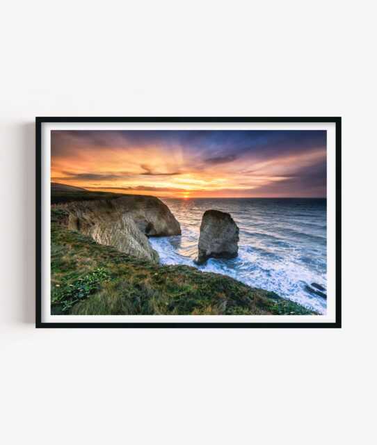 Isle Of Wight Print, Freshwater Bay Photography Wall Art, Coastal Sunset Decor - image 1