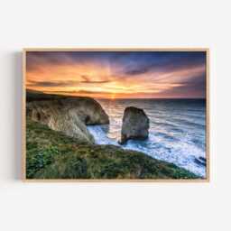Isle Of Wight Print, Freshwater Bay Photography Wall Art, Coastal Sunset Decor - thumbnail 2