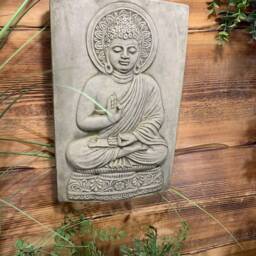 stone Garden Buddha Oriental Wall Plaque Hanging Gift Ornament - thumbnail 4