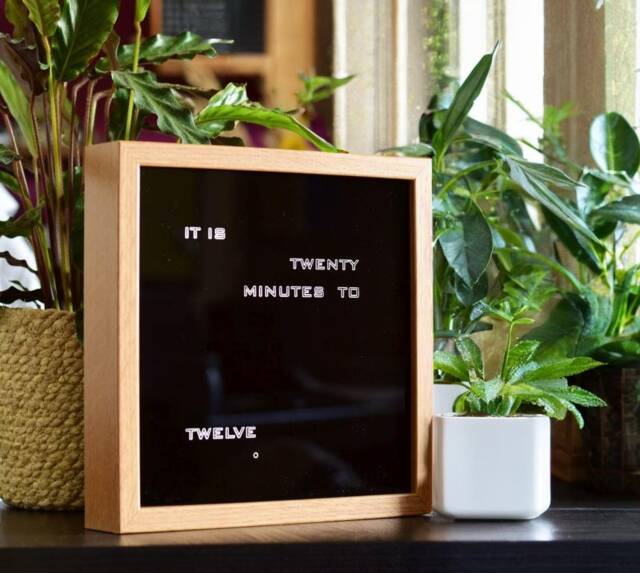 English Word Clock - Led Clock, Oak Imitation Electronic Modern Desk Clook, Wall Clock - image 1