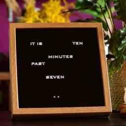 English Word Clock - Led Clock, Oak Imitation Electronic Modern Desk Clook, Wall Clock - thumbnail 3