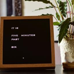 English Word Clock - Led Clock, Oak Imitation Electronic Modern Desk Clook, Wall Clock - thumbnail 2