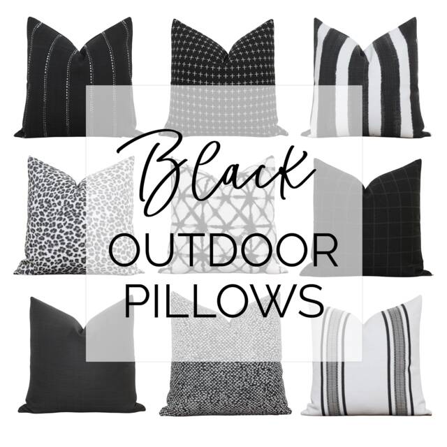Black Outdoor Pillow Covers Leopard Cushion Cover Stripe Summer D??cor Patio Pillows Indoor & White - image 1