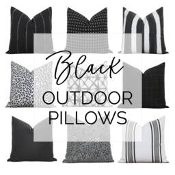 Black Outdoor Pillow Covers Leopard Cushion Cover Stripe Summer D??cor Patio Pillows Indoor & White - thumbnail 1