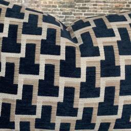 3Bmodliving Designer Pillow Cover, 12 X 16 Lumbar, Raised Velvet, Navy Blue - thumbnail 2