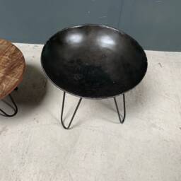 New Boxed Pair Of Indian Tagari Side Tables in A Rustic Finish - thumbnail 3