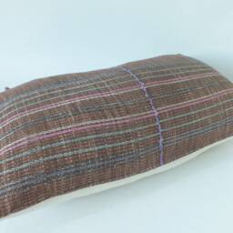 "Handwoven Pillowcase Ethnic Cotton Textile Boho Accent Sofa Cushion - 12"" X 20" - thumbnail 4
