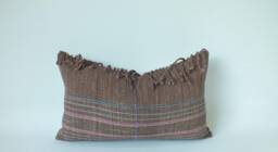 "Handwoven Pillowcase Ethnic Cotton Textile Boho Accent Sofa Cushion - 12"" X 20"
