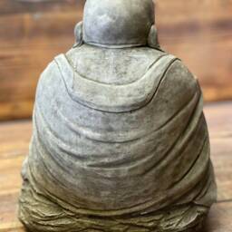Stone Garden Large Chubby Happy Smiling Praying Buddha Statue Ornament - thumbnail 3