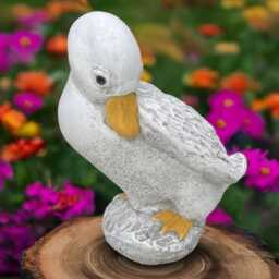 Concrete Goose Sculpture Outdoor Duck Statue Cement Bird Figure Garden & Hoome Ornament Duck Lover Gift Handmade Art Front Door - thumbnail 2