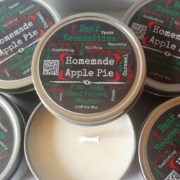 Homemade Apple Pie Candles Hand Poured 100% Soy Wax Candle Tin 8 Oz. Valentine's Day Gift Idea - thumbnail 2