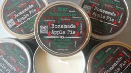 Homemade Apple Pie Candles Hand Poured 100% Soy Wax Candle Tin 8 Oz. Valentine's Day Gift Idea