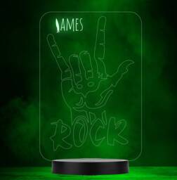 Rock Hand Personalised Gift Colour Changing Led Lamp Night Light - thumbnail 1
