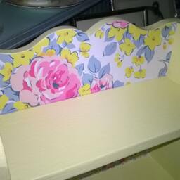 Handcrafted Wooden Shelf Unit Made Using Cath Kidston New Designs For 2017 Laura Ashley Paint Storage Shabby Chic Bespoke Freestanding Wall - thumbnail 3