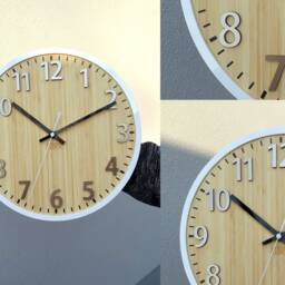 Large Wall Clock Bamboo- With White Tortora Numbers - Quiet & Modern 30cm/11, 81 - thumbnail 3