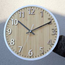 Large Wall Clock Bamboo- With White Tortora Numbers - Quiet & Modern 30cm/11, 81 - thumbnail 2