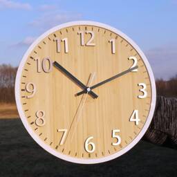 Large Wall Clock Bamboo- With White Tortora Numbers - Quiet & Modern 30cm/11, 81 - thumbnail 4