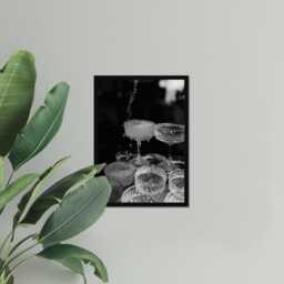 Martini Cocktail Glasses Print, Luxury Vintage Fashion Poster, Aesthetic Room Decor, Black & White Art Monochrome Print Bar Decor - thumbnail 3