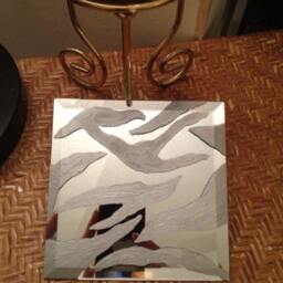 Silver Zebra Animal Print Mirrored Square Shaped Stand African Decorating Ideas - thumbnail 3