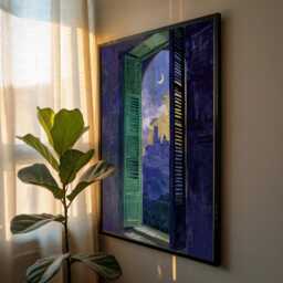 Moody Open Window Henri Matisse Print, Style Fauvism Painting, Modern Exhibition Castle Moon Dark Academia Mystical - thumbnail 3
