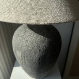xl Size Black Aged Ceramic Table Lamp Earthenware Unglazed Textured Lamp Shade For Entryway Bedside & Living Room - thumbnail 3