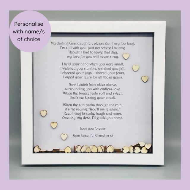 Loss Of Grandparent Poem Sympathy Berevement Gift, Personalised Funeral Gift - image 1