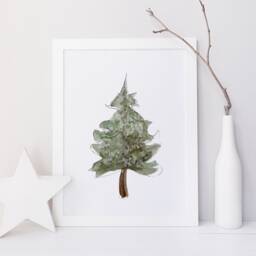 Spruce Print/Coniferous Watercolor Reproduction Minimalist Style Customizable - thumbnail 2