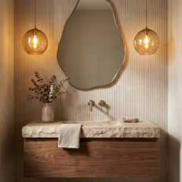 Irregular Brass Mirror - Modern Sculptural Bathroom - thumbnail 2