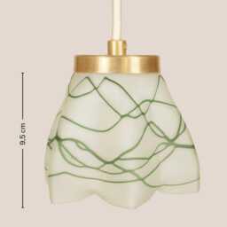 Julka Vintage Pendant Light Mcm Hanging Handcrafted Glass Lamp Retro Ceiling Fixture Yugoslavia Gold Brass - thumbnail 4