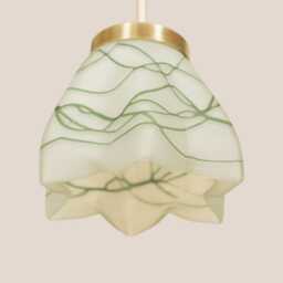 Julka Vintage Pendant Light Mcm Hanging Handcrafted Glass Lamp Retro Ceiling Fixture Yugoslavia Gold Brass - thumbnail 3