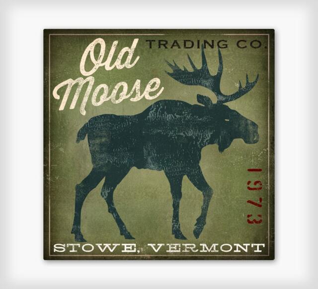 Custom Old Moose Trading Company - Rustic Road Sign Graphic Art Poster Print - image 1