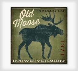 Custom Old Moose Trading Company - Rustic Road Sign Graphic Art Poster Print - thumbnail 1