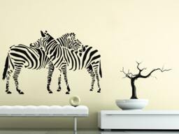 Wall Decals Zebra Embrace Love Decal Vinyl Sticker Nursery Bedroom Home Decor Living Room Interior Art Mural Eg87 - thumbnail 1