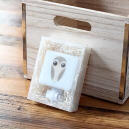 Owl Fused Glass Nightlight - Nursery Baby Shower Gift Kids Gender Neutral Modern Bird Animal - thumbnail 3