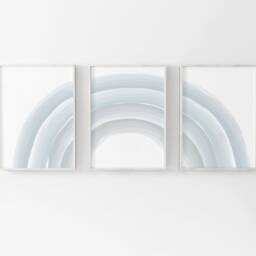 Neutral Blue Grey Rainbow Prints, Baby Boy, Nursery Boys Bedroom, New Gift, Nursery, Wall Art, Playroom Kids - thumbnail 2