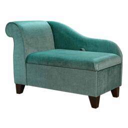 Handmade Peacock Velvet Chaise Longue British Bespoke Storage Ottoman - thumbnail 3