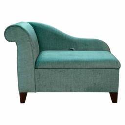 Handmade Peacock Velvet Chaise Longue British Bespoke Storage Ottoman - thumbnail 2