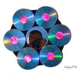 White Elephant Gift, Unique Wall Mirror Recycled Lp Vinyl Record & 6 Cd's, Hanging Mirrors, Classic Rock Lover Gifts, Vinyl Lovers - thumbnail 4