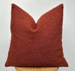Terracotta Boucle Pillow Cover, Boho Home Decor, Cotton Wool Cushion