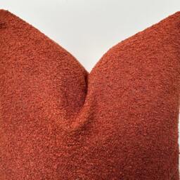 Terracotta Boucle Pillow Cover, Boho Home Decor, Cotton Wool Cushion - thumbnail 4